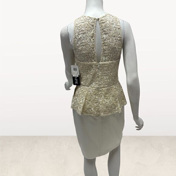 Xscape Sleevless Cream & Gold Sleeveless Dress - Picture 5 of 6